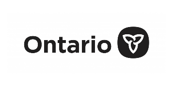 Logo of our funder the ontario government: Ontario written in black and an icon representing a trillium flower in white on a black background, supporters of Activities in Mississauga and puppet show, Theatre tickets coming soon