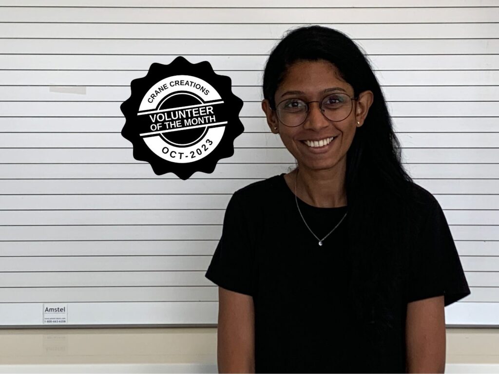 Veda Ramaswamy Is Volunteer Of The Month October 2023
