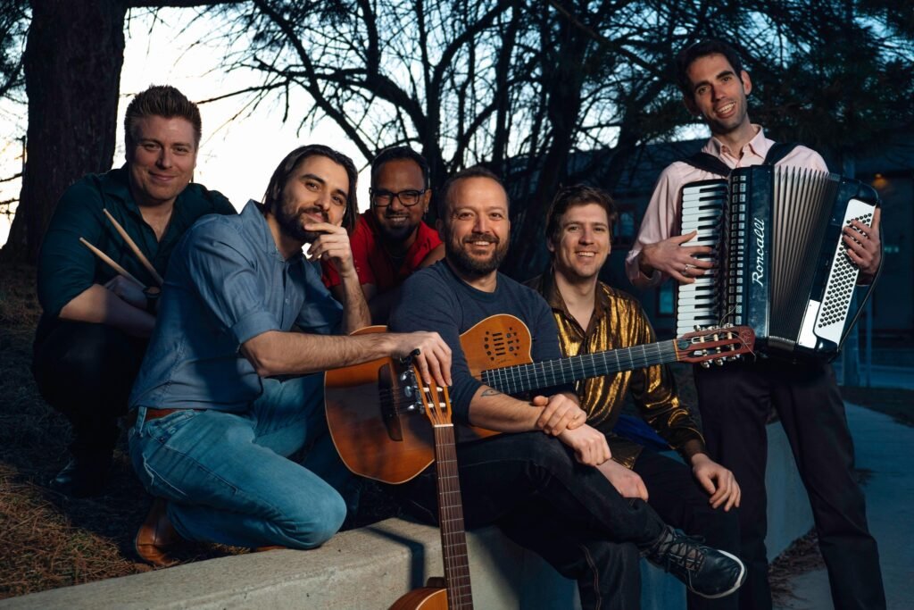 Promotional image for Duende Kings live performance on Wednesday, November 20th at 7:00 pm at Maja Prentice Theatre in Mississauga, featuring vibrant Spanish rhythms, flamenco guitar, and a tribute to Jesse Cook and the Gipsy Kings